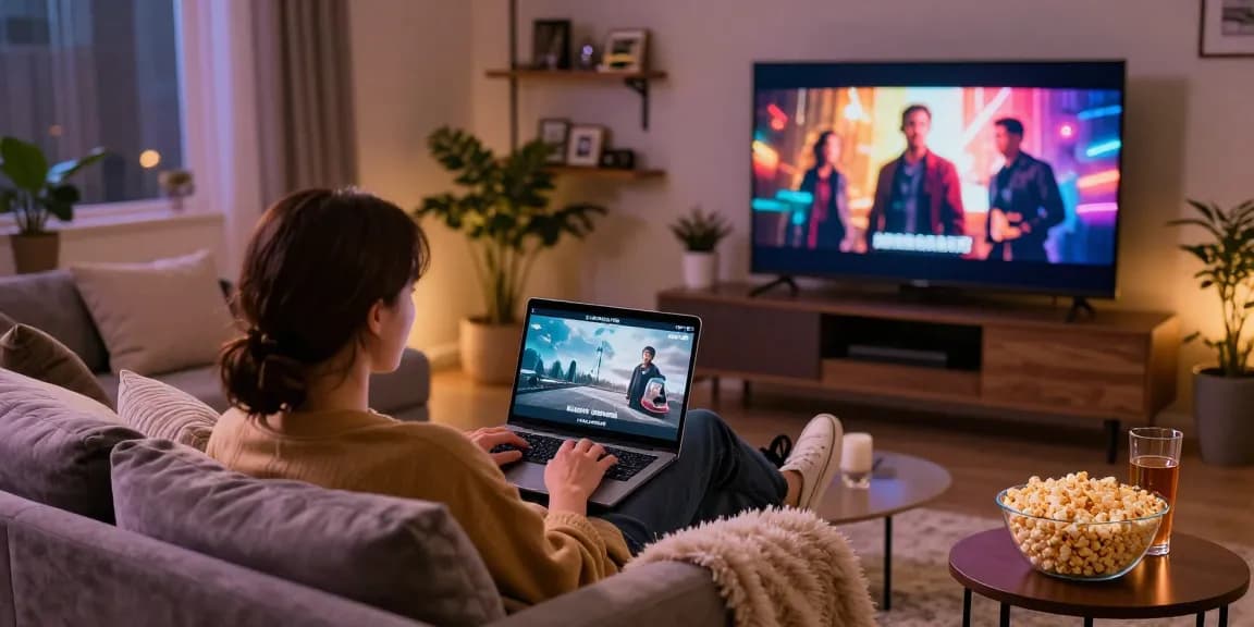 Relaxed adult film viewing experience on https://av66th.com/ with warm ambiance and comfort.