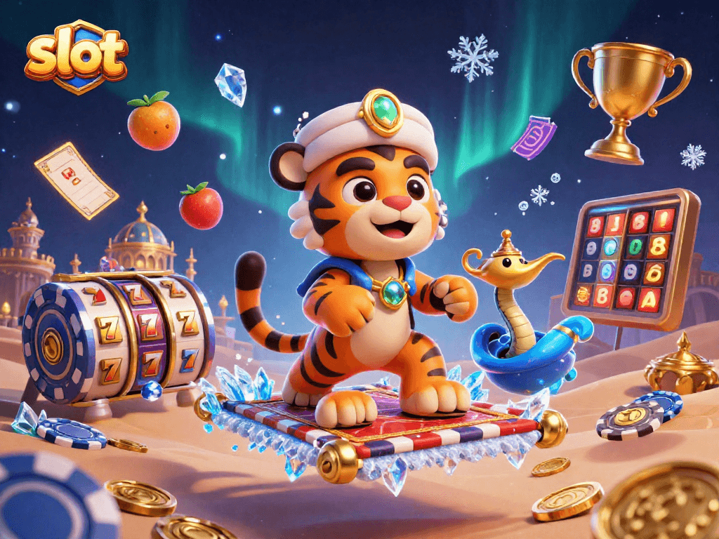 Spin the slot reels with an Arabian-themed tiger sultan and dynamism, enhancing the gaming experience.