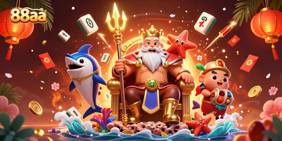 Experience 88aa's vibrant casino world with glowing characters amid dynamic slot game elements.