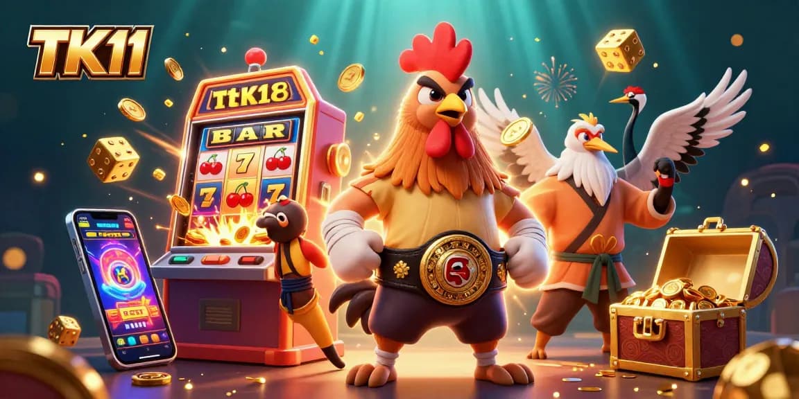 Engage with thrilling TK11 gaming excitement featuring vibrant characters and slot action!