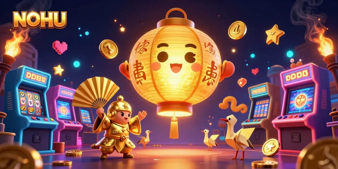 Experience NOHU through a captivating casino scene featuring dynamic gaming elements and vibrant visuals.