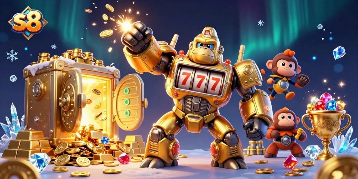 Experience thrilling jackpots with s8's vibrant gaming atmosphere full of golden treasures and excitement.