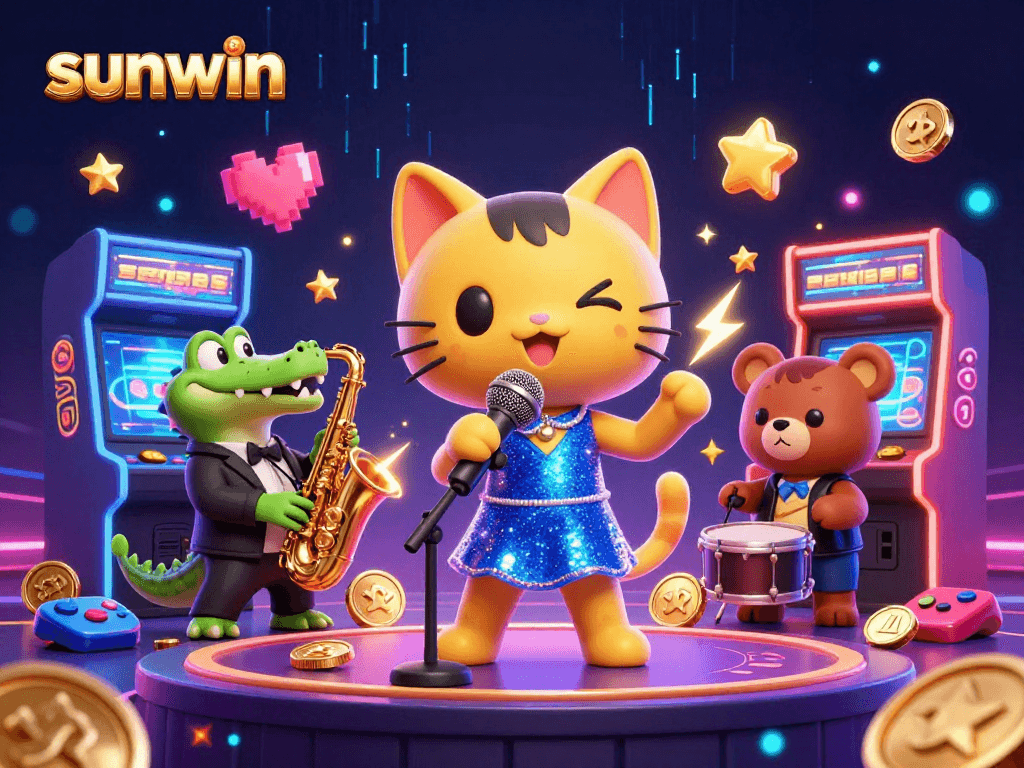 Engage with sunwin through vibrant casino games showcasing fun characters and dynamic arcade elements.