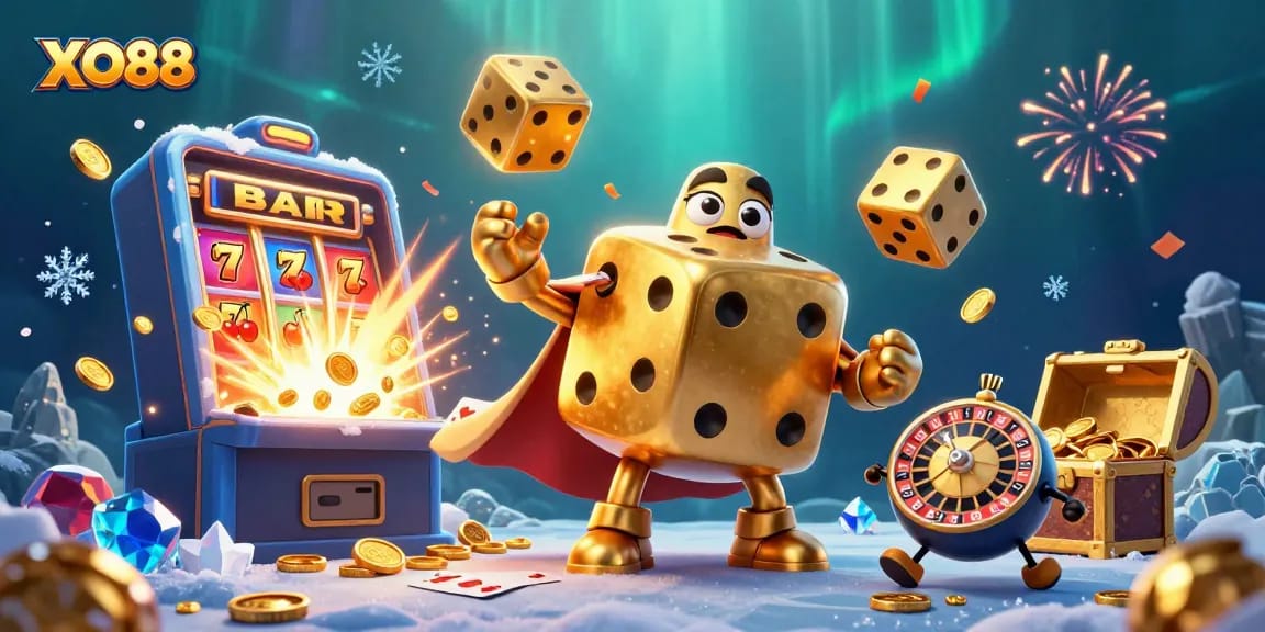 Experience thrilling gameplay at XO88 with vibrant casino elements and dynamic characters.