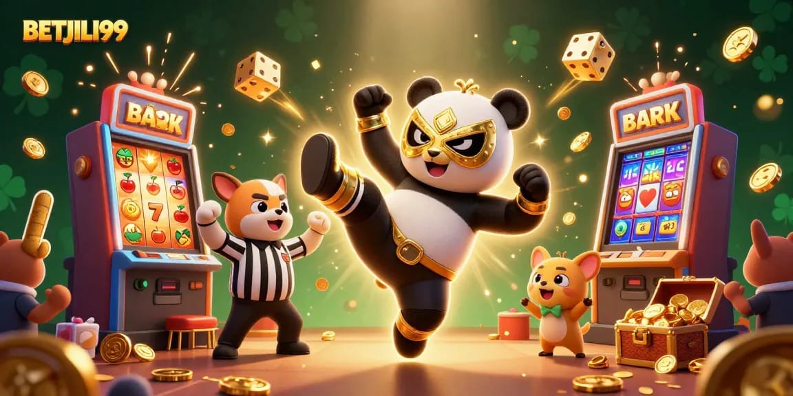 Experience thrilling wins with BETJILI99 in this vibrant 3D illustration of high-energy casino gaming.