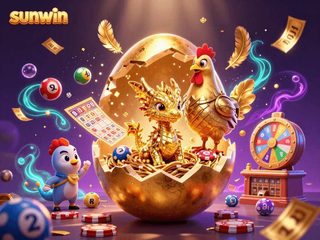 Experience thrilling wins with sunwin, showcasing gold dragon and dynamic gaming elements.