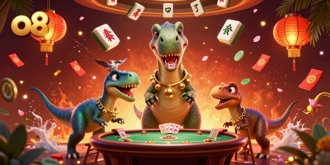 Experience thrilling games at O8 with a lively casino atmosphere and vibrant characters.