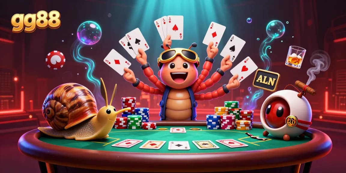 Engage with thrilling action at gg88's casino scene with playful characters and vibrant game elements.