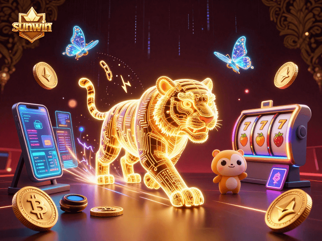 Engage with exciting gameplay at sunwin while exploring the dynamic digital casino landscape filled with neon elements.