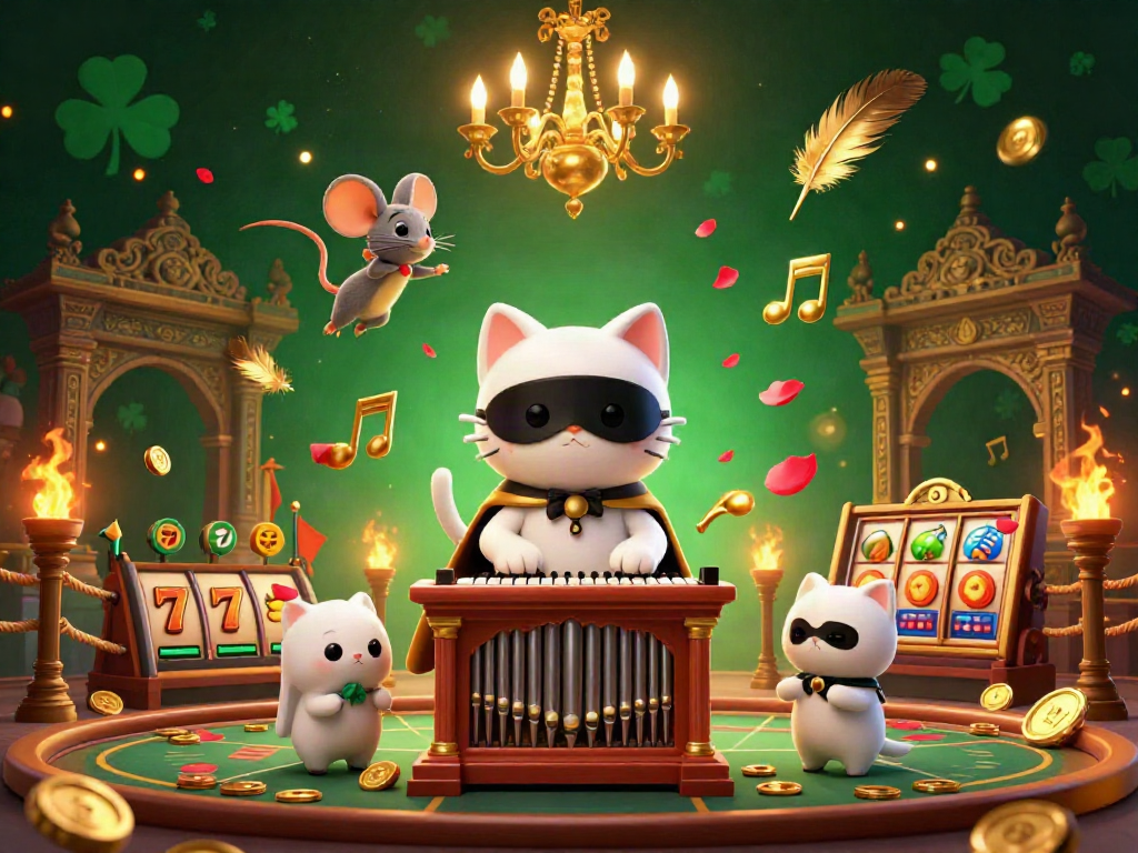 Engage in thrilling gaming withเกมสล็อตยอดนิยม featuring a mysterious cat character and dynamic casino elements.