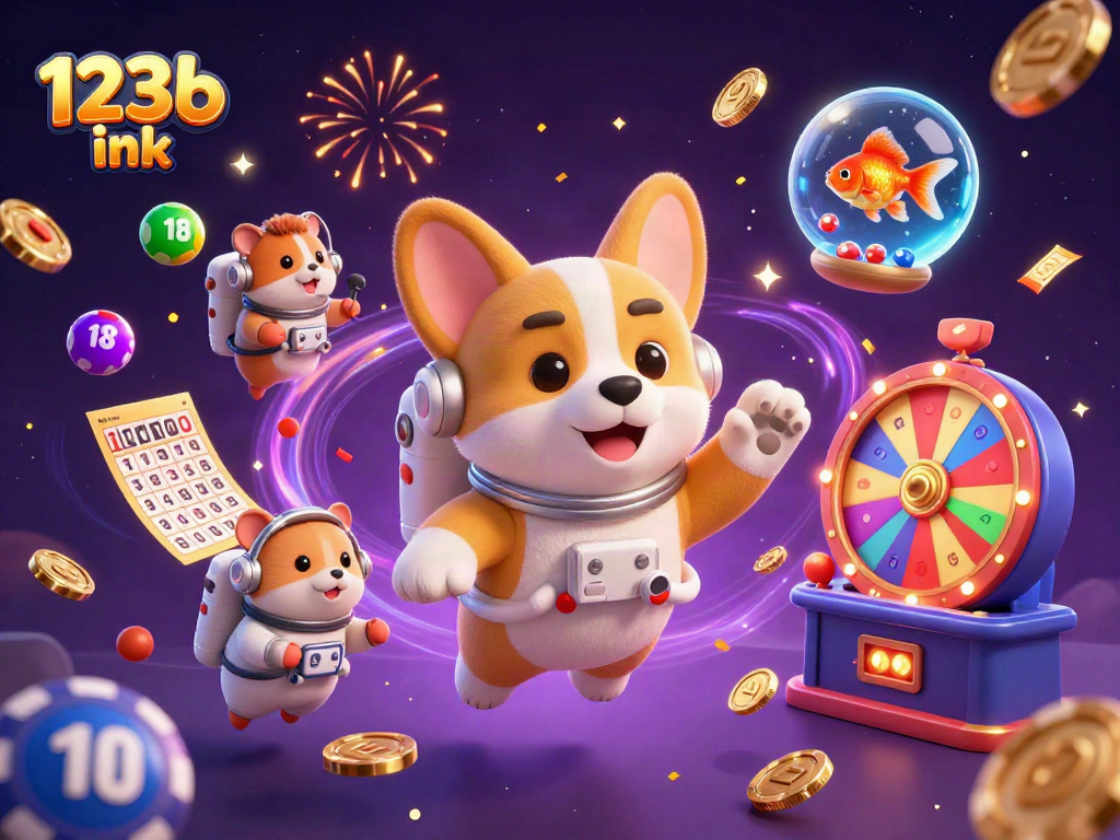 Experience thrilling fun at a casino with 123b ink in a dynamic space station scene.