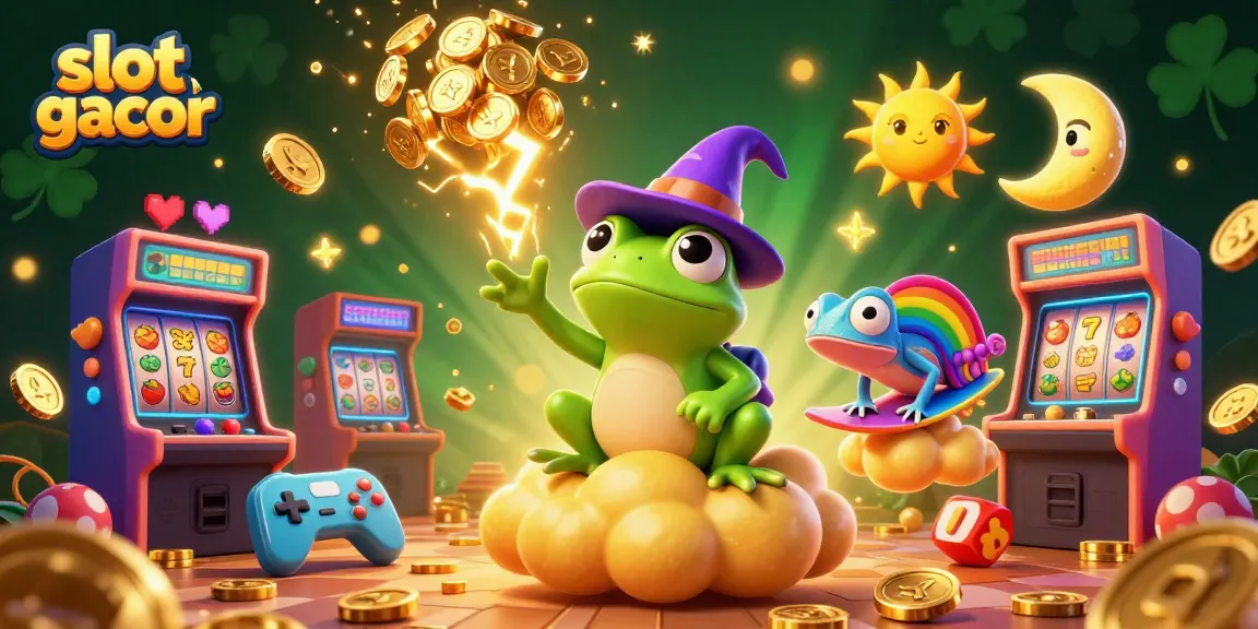 Spin and win with slot gacor as the magical weather wizard frog rains gold and gaming delights.
