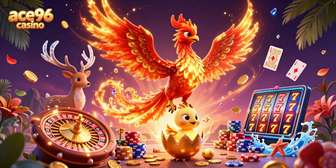 Experience the thrill of ace96 casino with dynamic games and vibrant visuals in a stunning 3D scene.