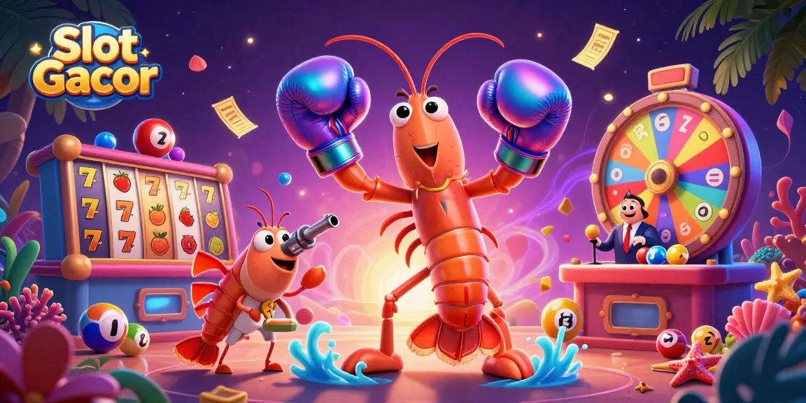Engage with Slot Gacor through vibrant reels and energetic characters in an exciting casino scene.