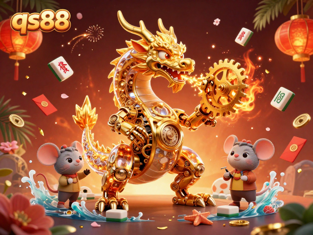 Engage in thrilling slots at qs88 with dynamic gameplay featuring golden dragons and vibrant casino elements.