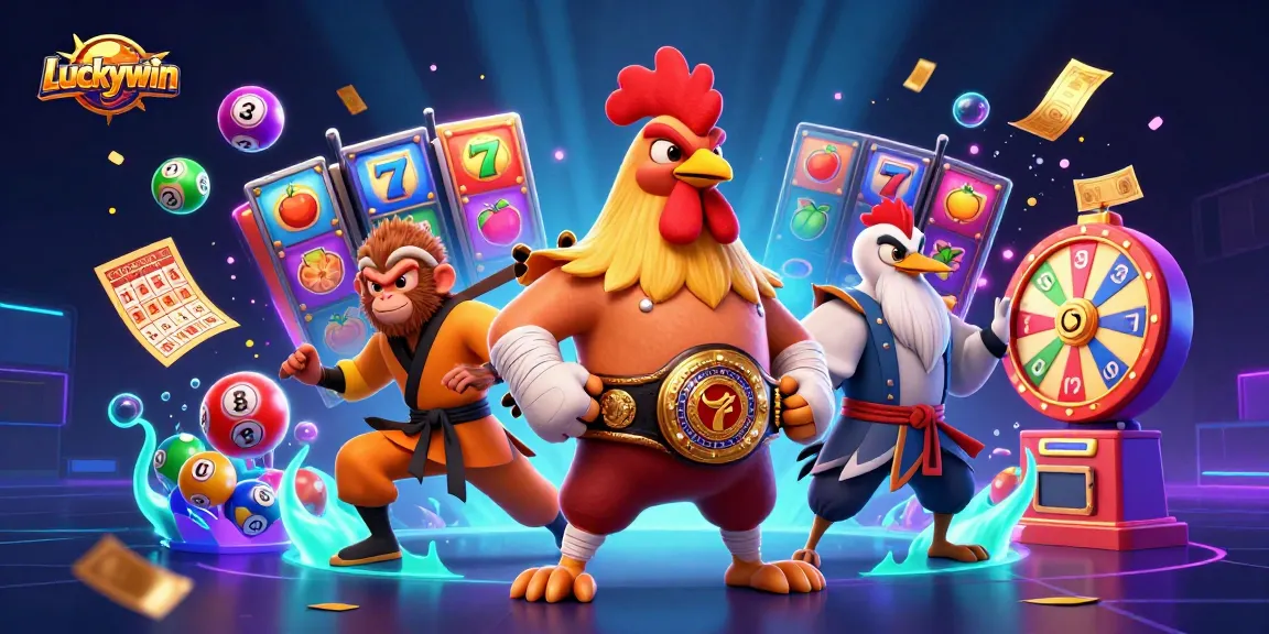 Play exciting slots with Luckywin while enjoying vibrant casino elements and thrilling characters.