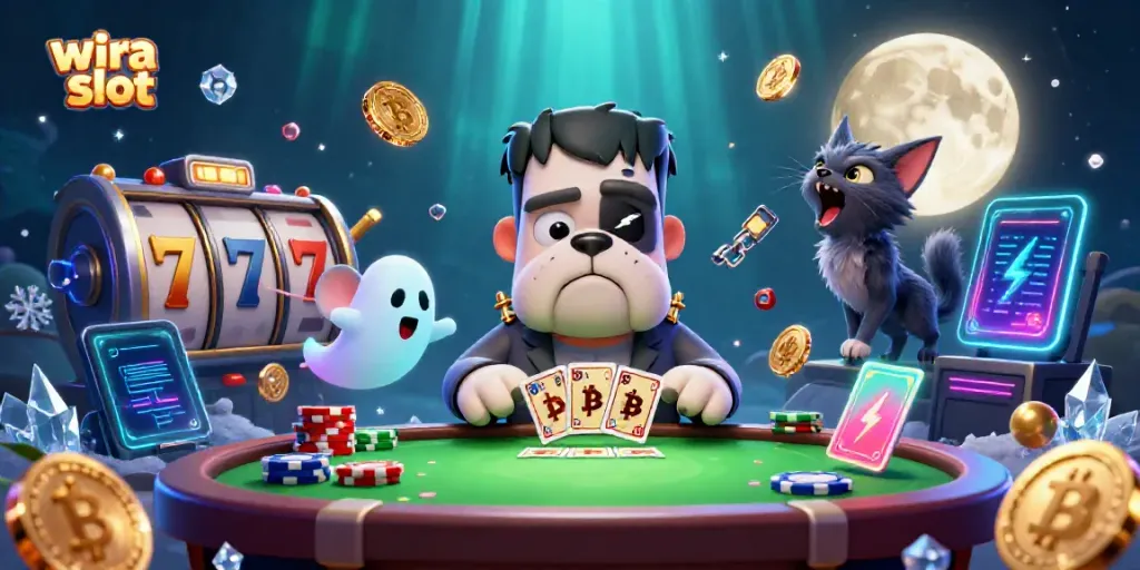Permainan wira slot dengan Frankenstein bulldog dan makhluk menyeramkan lainnya, menambah keseruan.