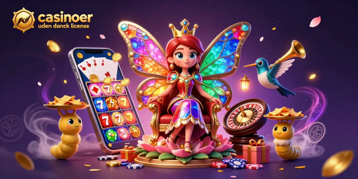 Experience fun at casinoer uden dansk licens with vibrant games and exciting rewards in this enchanting illustration.