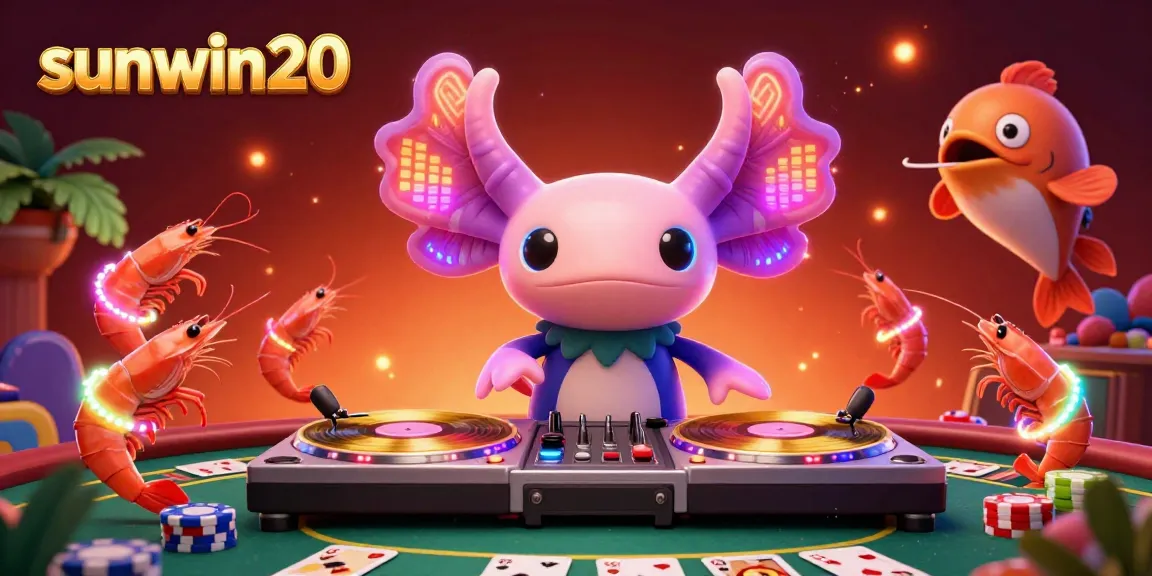 Join the excitement at sunwin20 with vibrant 3D characters celebrating wins at the poker table in a lively casino atmosphere.