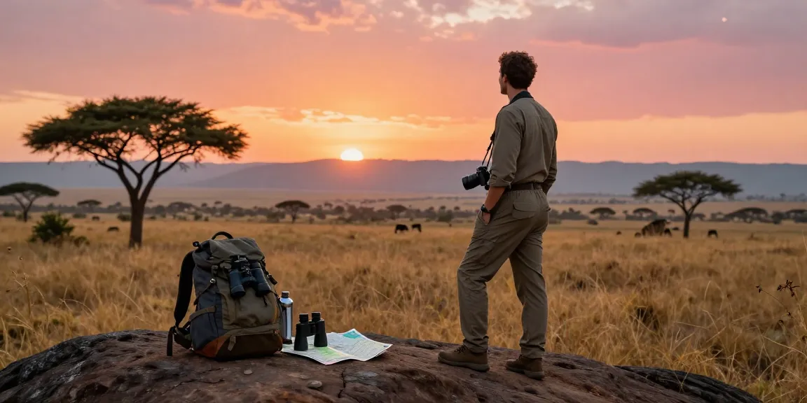 NAGA2000 traveler enjoying the sunset view at Kidepo Valley National Park