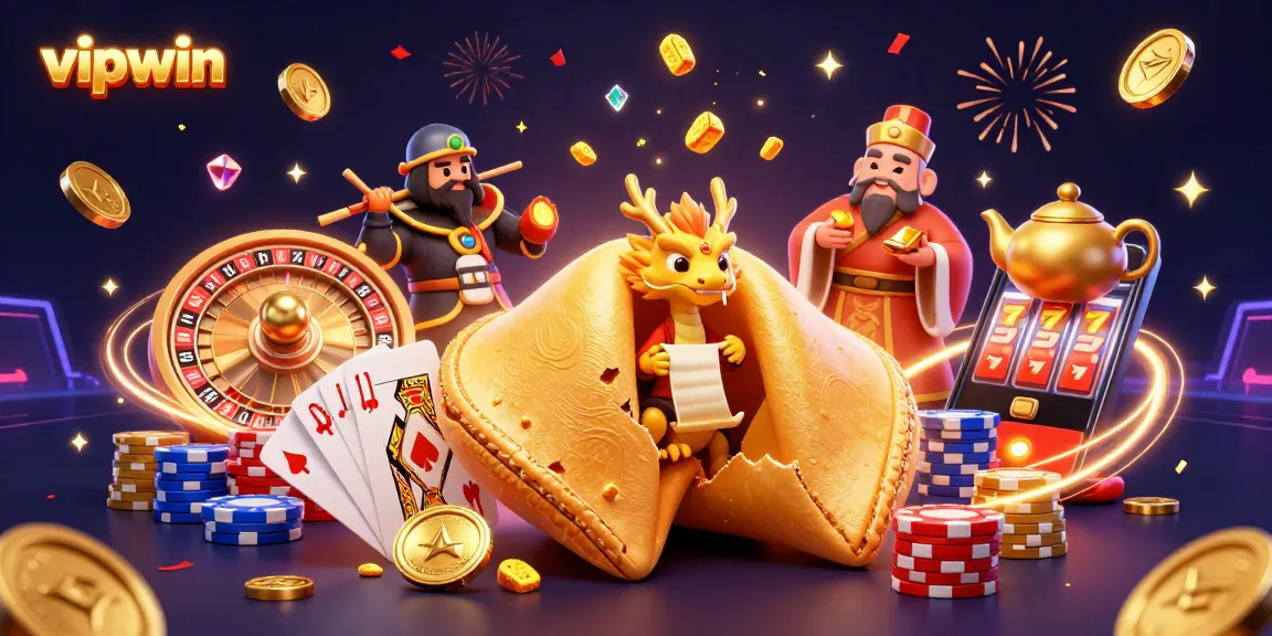 Win big at vipwin with a thrilling 3D casino scene featuring dynamic gaming elements and magical characters.