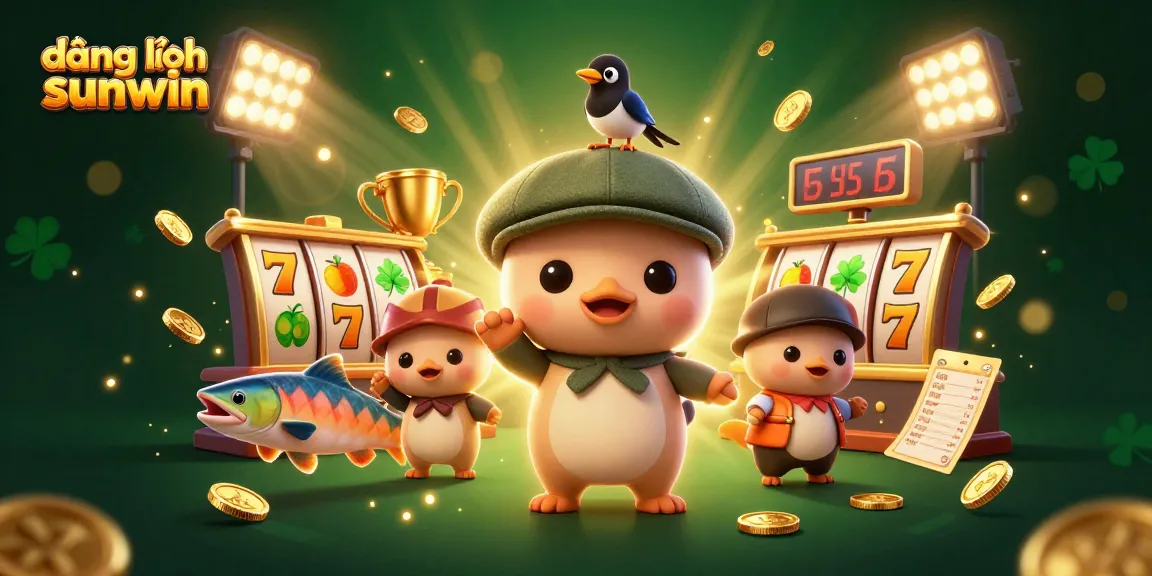 Engage with đăng nhập sunwin in a vibrant casino scene filled with dynamic slot reels and playful characters.