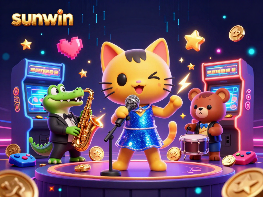Engage with sunwin through vibrant casino games showcasing fun characters and dynamic arcade elements.
