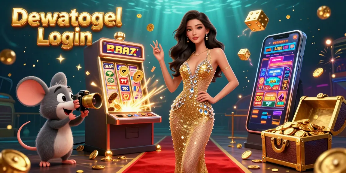 Engage with Dewatogel Login and experience the thrill of winning with our vibrant 3D casino illustration.