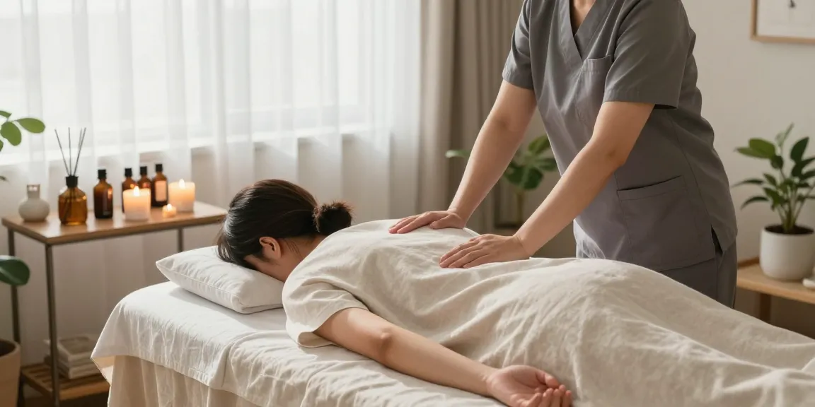 Experience the best 강남출장마사지 in a serene home setting with a skilled therapist soothing clients.