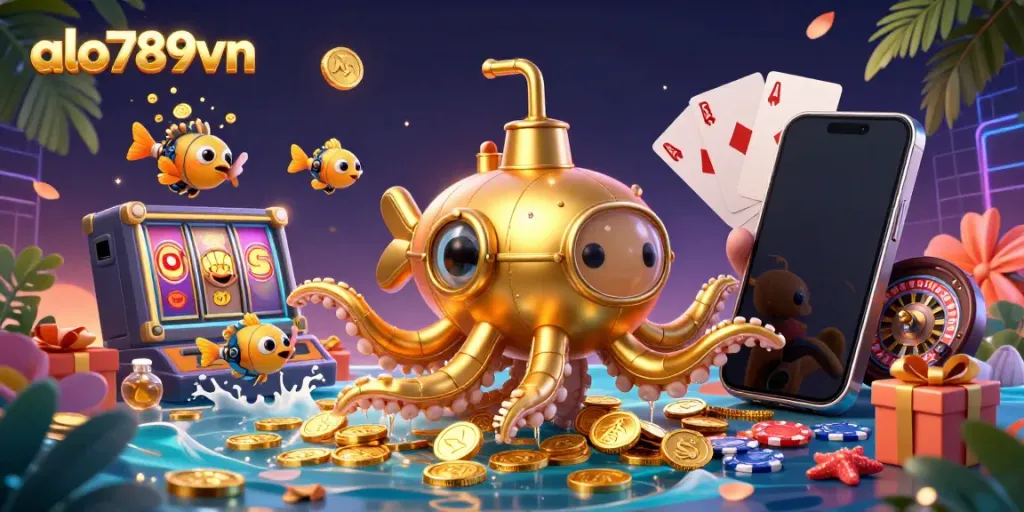 Experience the excitement of gambling with alo789vn's dynamic gaming scene, blending undersea adventure and rich casino elements.