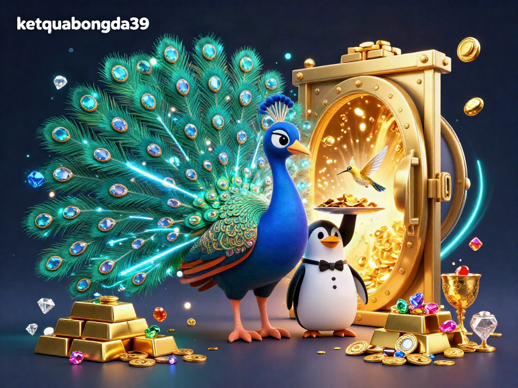 Experience thrilling luck with the majestic peacock and friends at ketquabongda39, overflowing with golden treasures.