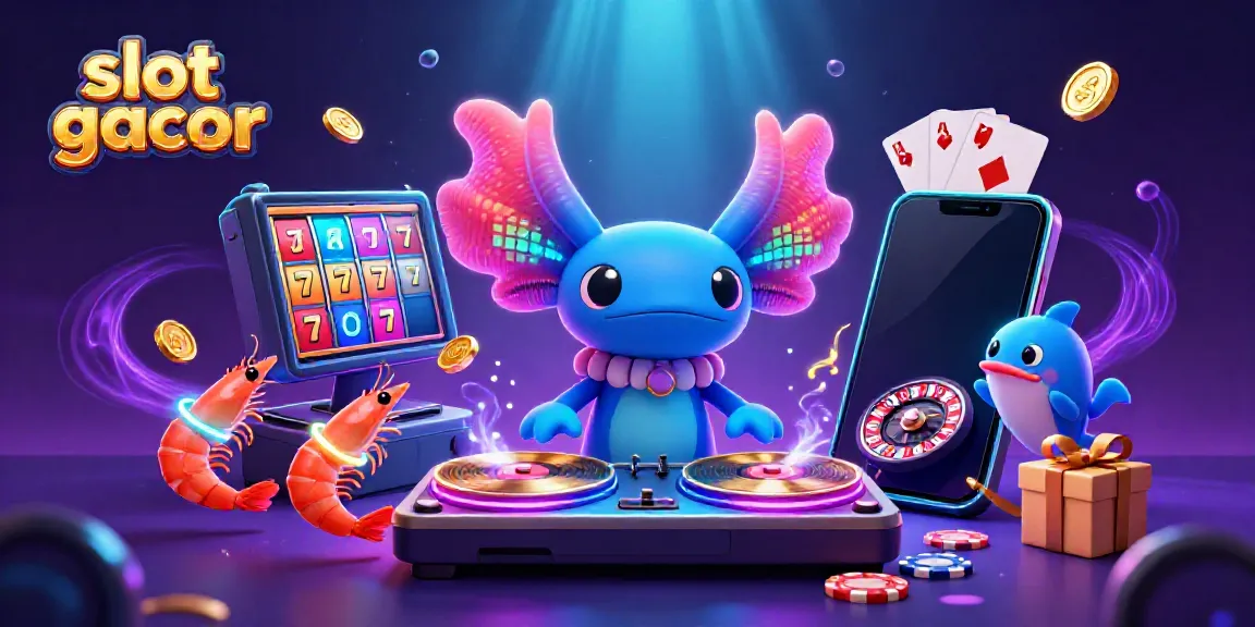Experience thrilling moments with slot gacor as colorful underwater characters celebrate wins.