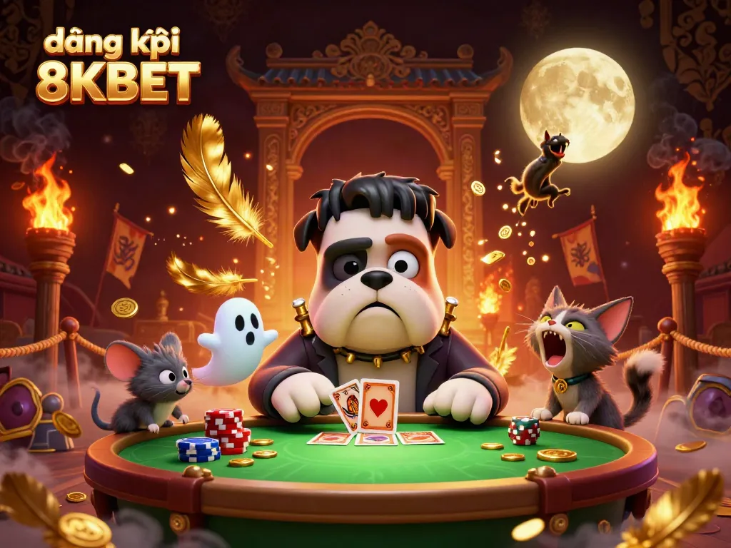 Experience the thrill of đăng ký 8KBET with our enchanting casino scene of playful monsters and vibrant game elements.
