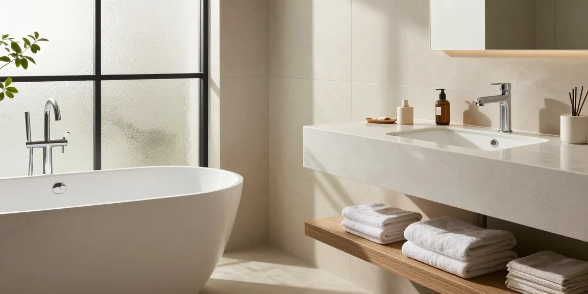 Discover KingKonree's luxurious solid surface products in a stylish bathroom.