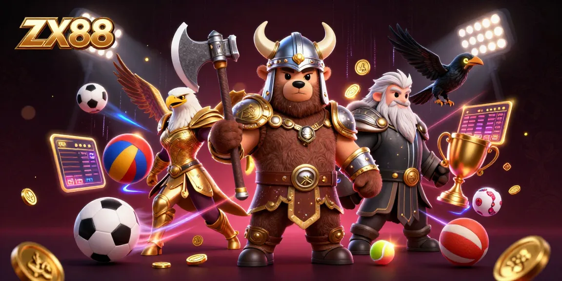 Join the adventure with ZX88's Viking bear as you win with thrilling sports betting!