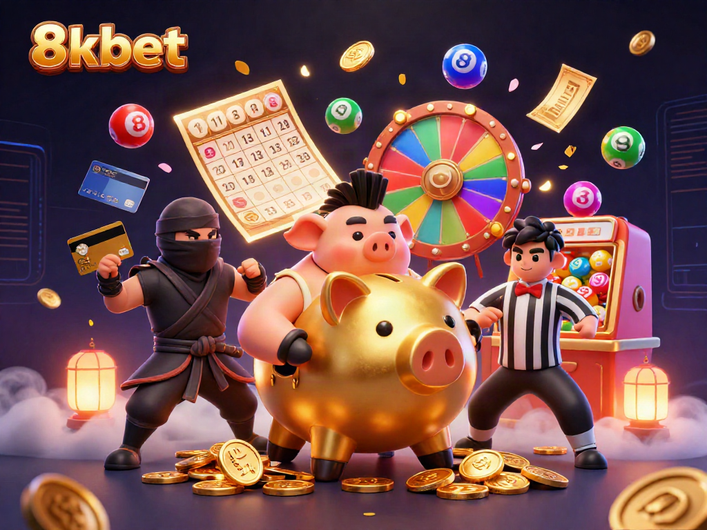 Engage with exciting casino fun at 8xbet with vibrant characters and lottery elements.
