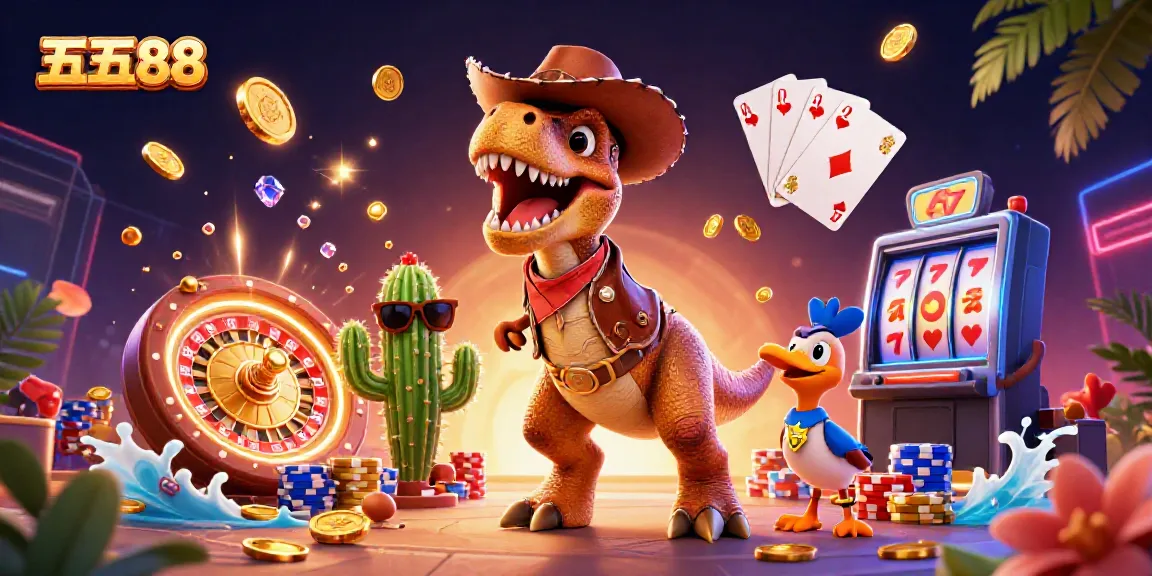 Experience the dynamic five88 gaming world with thrilling carnival characters and casino elements.