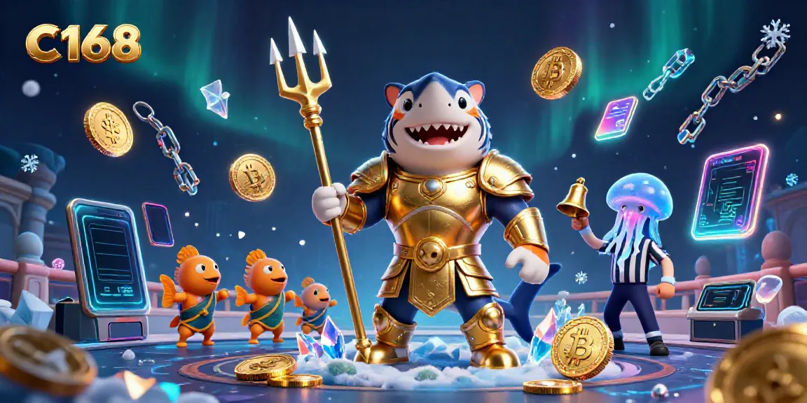 C168 players immerse in a vibrant underwater casino world, winning big with crypto gaming!