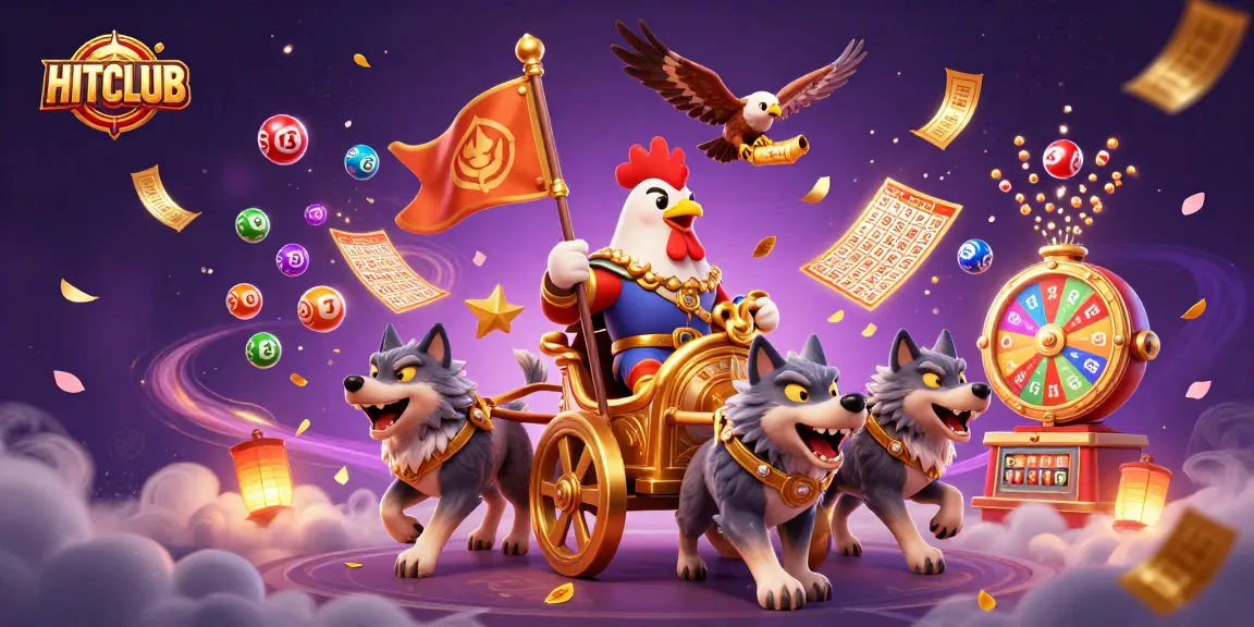 Experience thrilling gameplay at HITCLUB with action-packed 3D illustrations and vibrant casino elements.