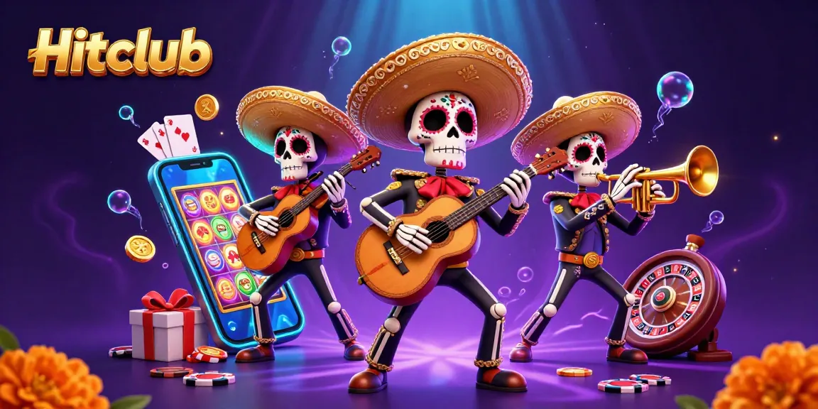 Experience thrilling gaming at Hitclub with vibrant characters and slot games in a lively casino scene.