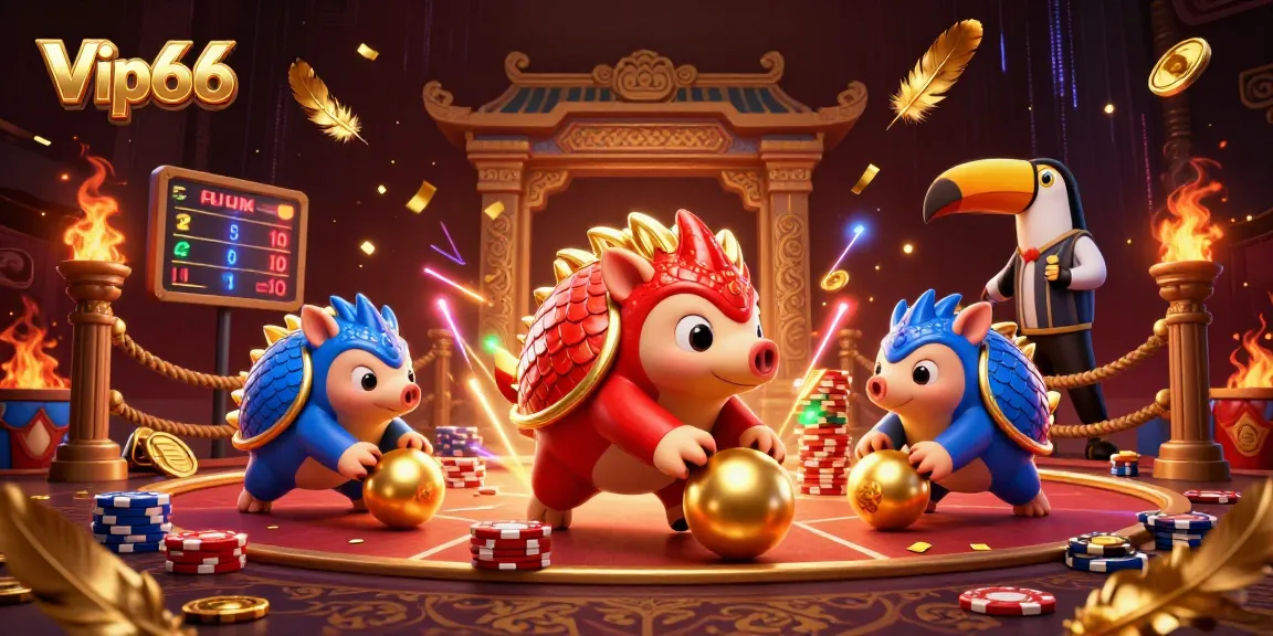 Win big at Vip66 with thrilling rival pangolins battling in a glamorous casino environment.