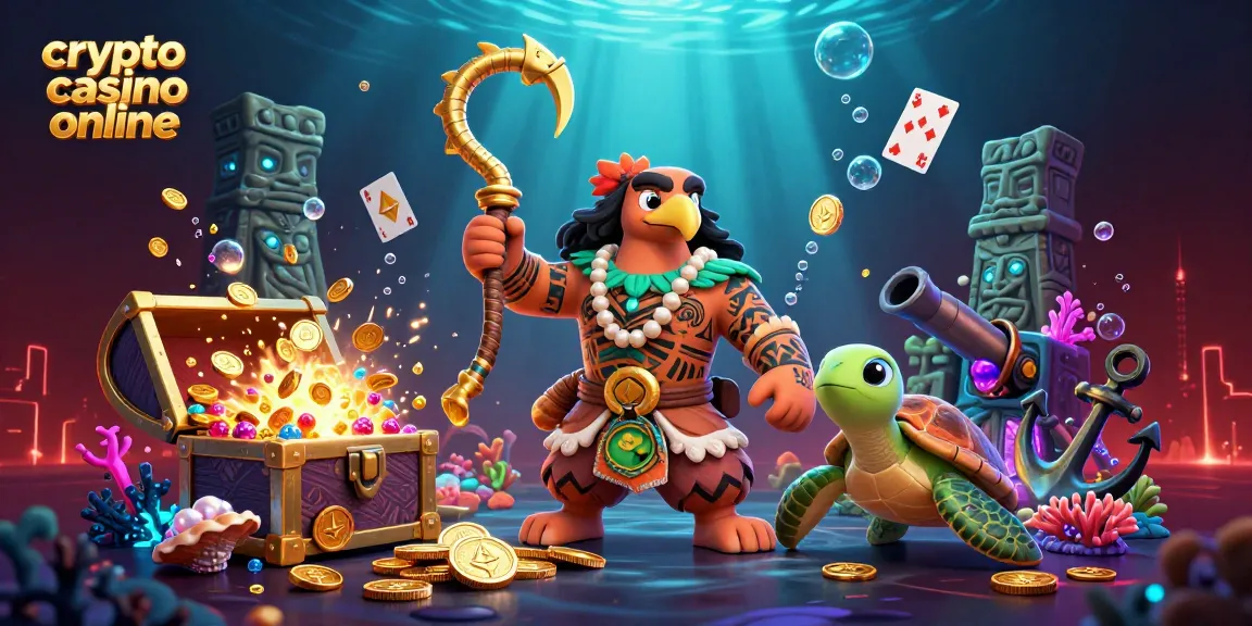 Scopri il crypto casino online con un demigod hawk e una tartaruga, tra monete e tesori marini.