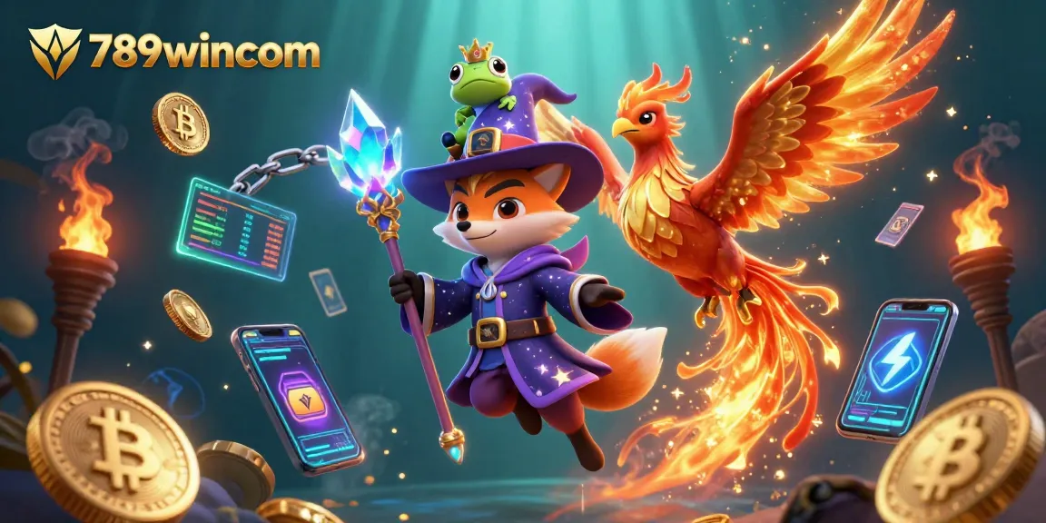 Experience thrilling gaming action at 789wincom with vibrant casino elements and glowing coins.