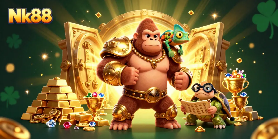 Navigating the glimmering world of Nk88 casino gaming with vibrant characters in a dynamic scene.