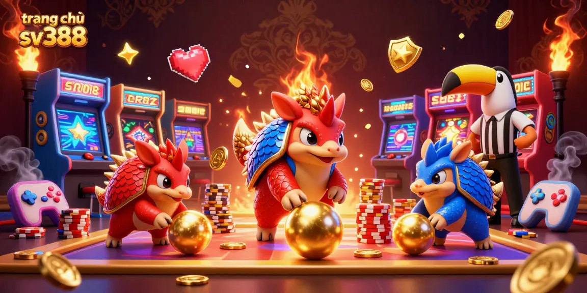 Experience intense gameplay at trang chủ sv388, featuring rival pangolins and dynamic casino elements.