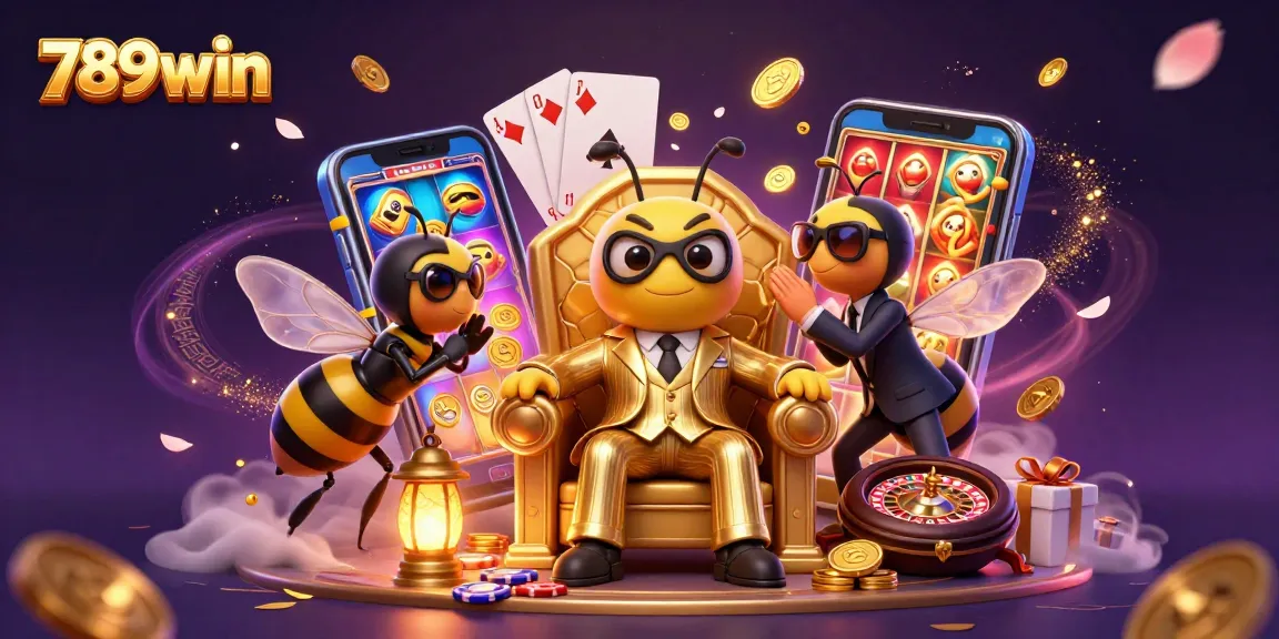 Spin the colorful 789win slot game featuring a bumblebee mob boss and dazzling game elements.