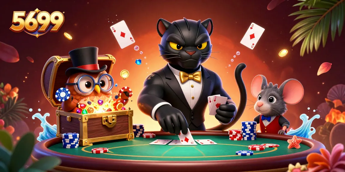 Experience thrilling gameplay at 5699 with stylish characters in a vibrant casino scene.
